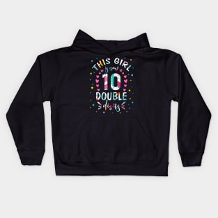 In My Double Digits Era Retro 10 Year Old 10th Birthday Girl Kids Hoodie